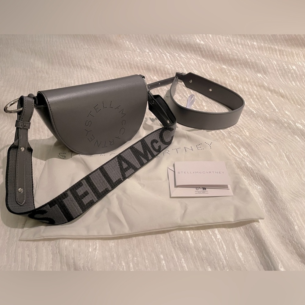 Brand New with tags Stella McCartney Marlee Logo Crossbody in grey